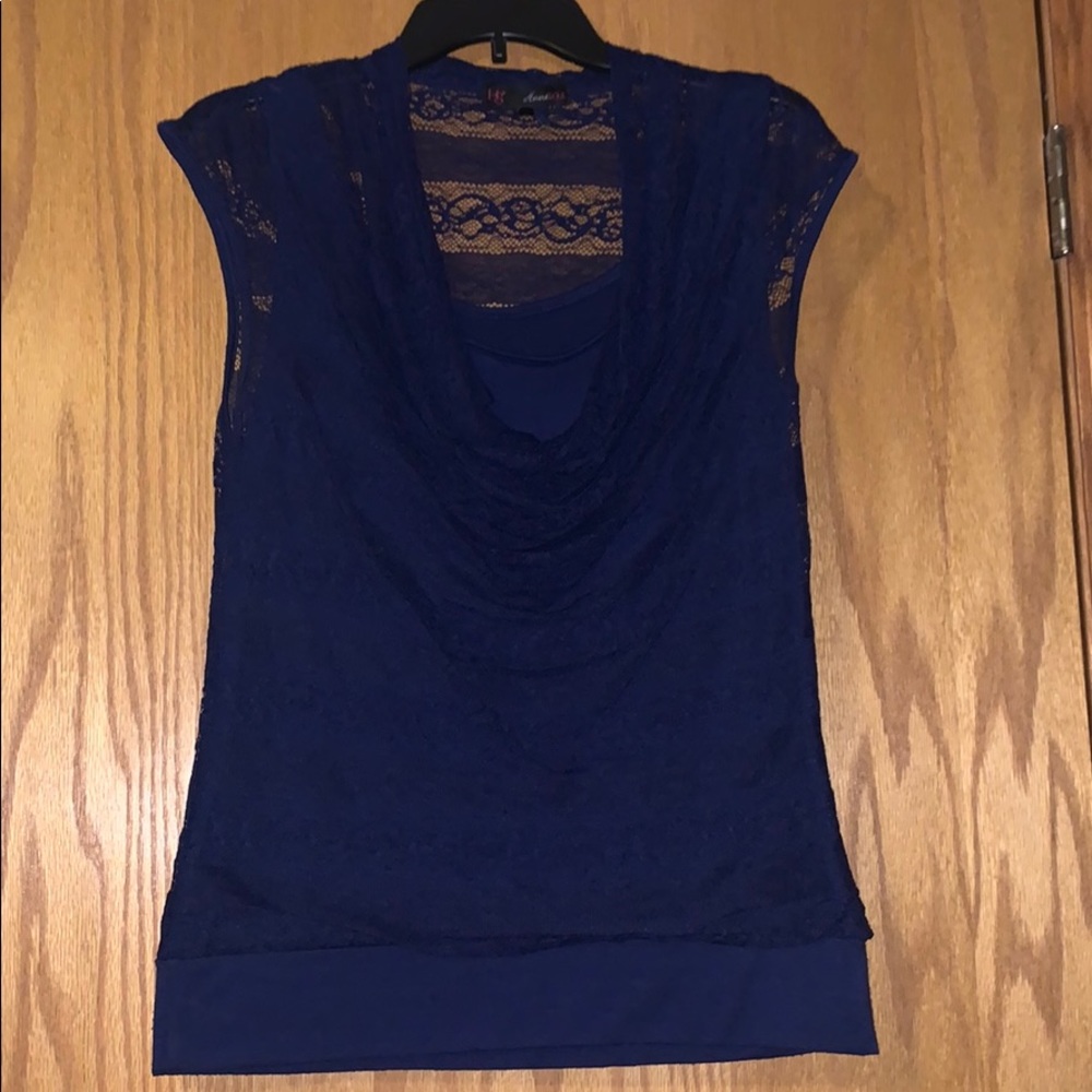 Capsleeve Cowlneck banded bottom top